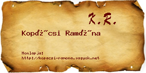 Kopácsi Ramóna névjegykártya